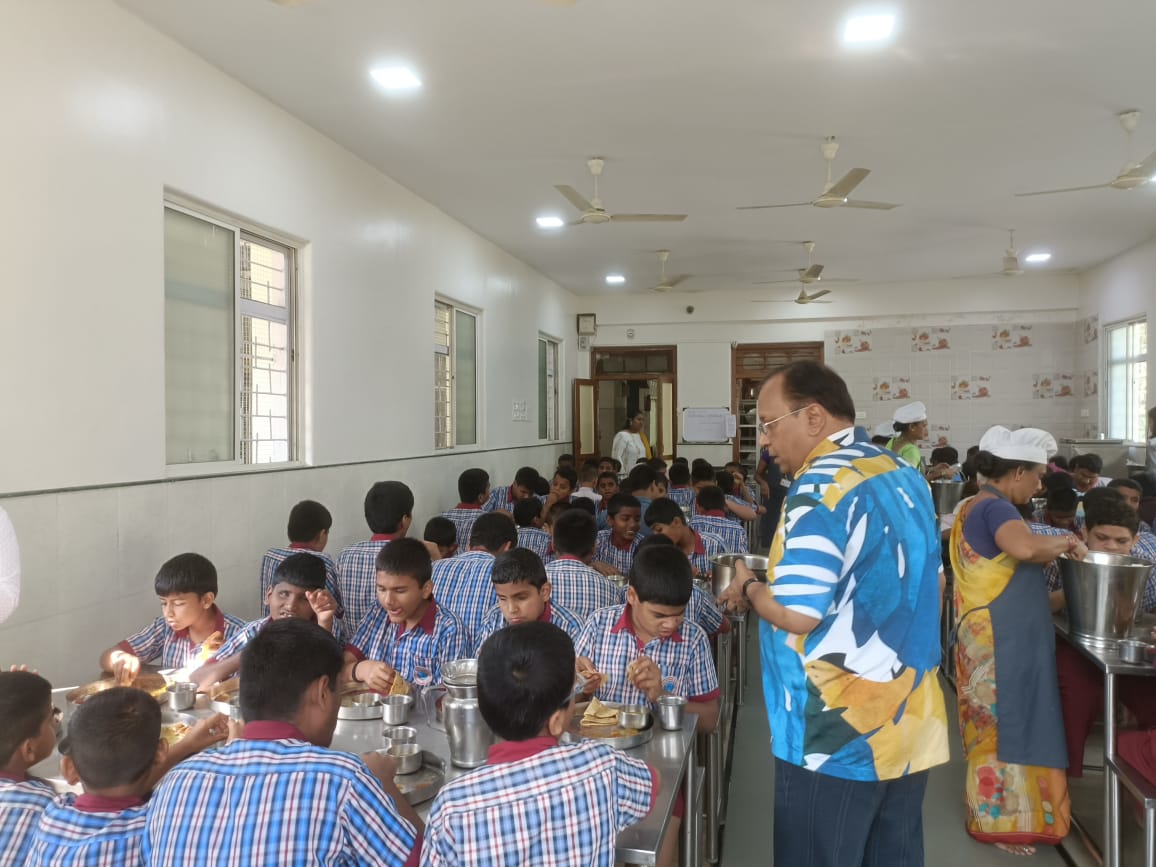Students at the Poona School and Home for the Blind classroom during the 3Netra pilot program in Pune, India.